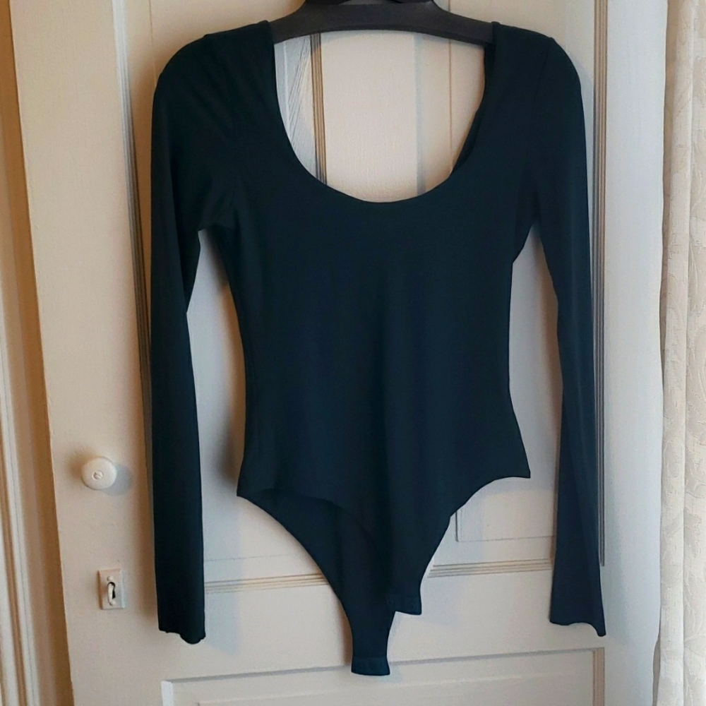 Santicler longsleeve microjersey ballet bodysuit Size 2 Dark Teal BNWT